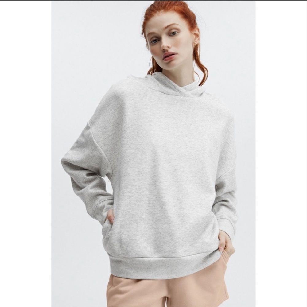 Fabletics The Go To Pocket Hoodie Light Heather Grey Size Large